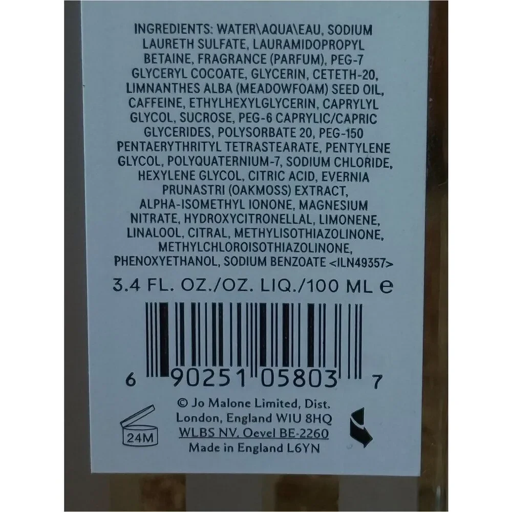 Jo Malone Lime Basil & Mandarin Body & Hand Wash 100ml 3.4oz Authentic